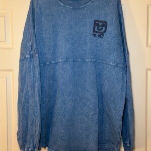 Walt Disney World Vintage Logo Washed Blue, Long Sleeve Shirt